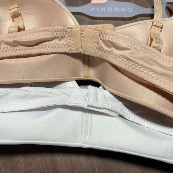 Danskin Girls 2 Pack Wire Free Bra Set Size 36A Lightweight Comfort White Beige - Picture 7 of 8